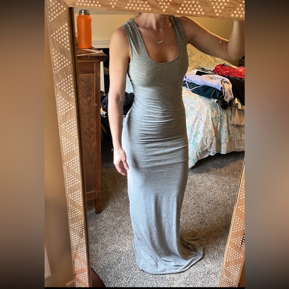 Gray Sleeveless Maxi Dress
